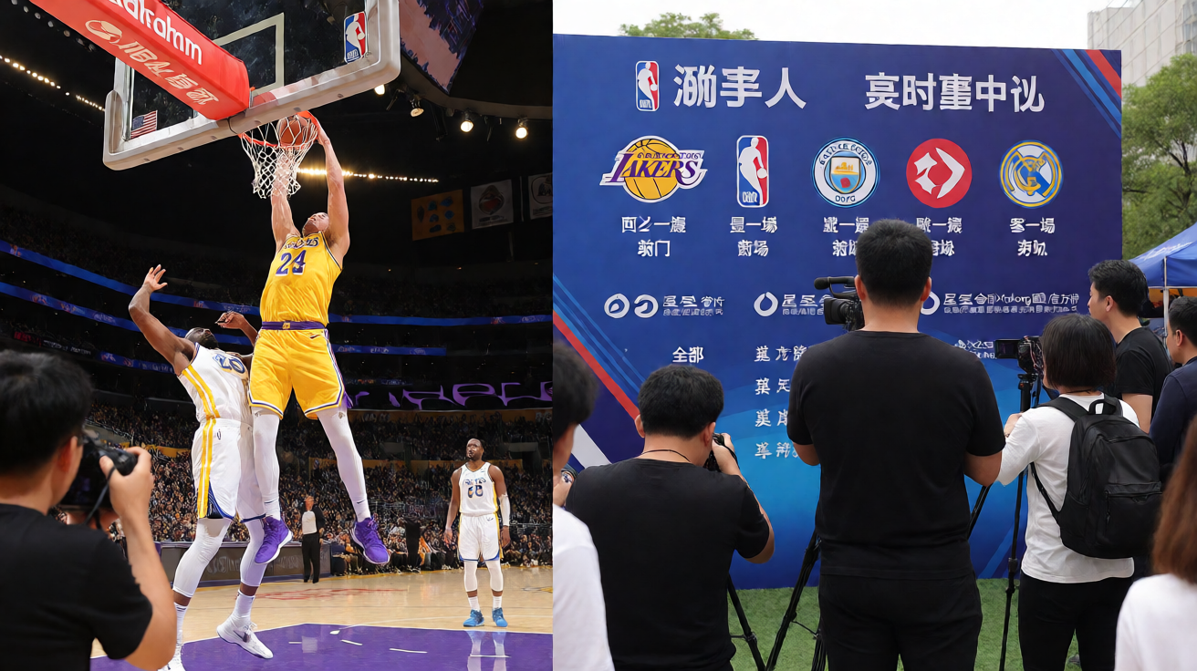 NBA湖人队比赛现场精彩扣篮瞬间
